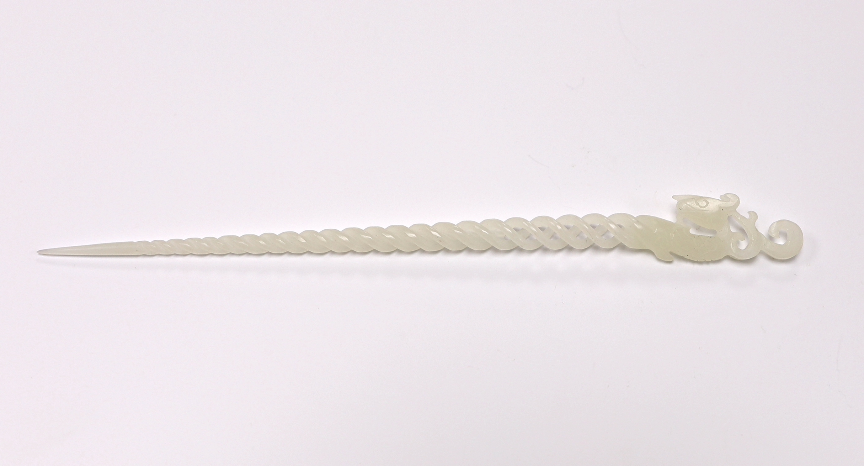 A Chinese bowenite hairpin, 24cm